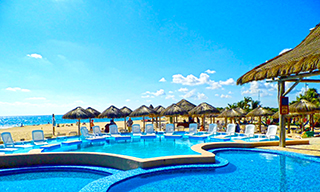 Cool off at our Pool in Punta Morena Beach taking our Cozumel Bar Hop Excursion