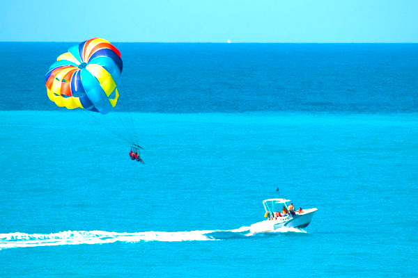 parasailing in cozumel beach club parasailing at a cozumel beach club in cozumel mexico